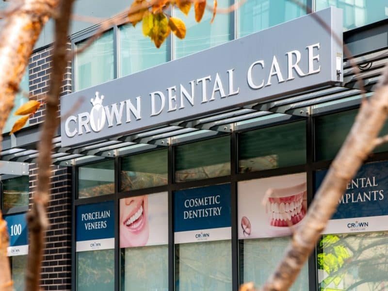 Front desk and check-in area at Crown Dental Care, Rockville