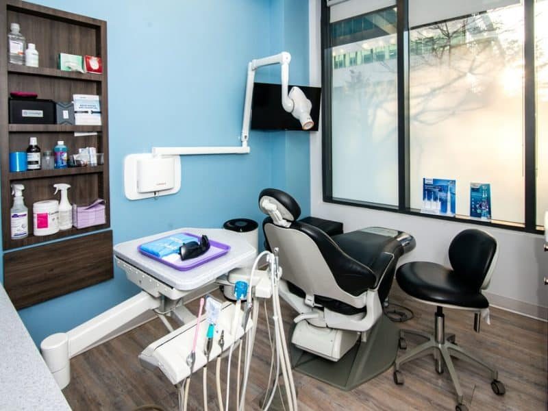 Hallway and entrance to treatment suites at Crown Dental Care, Rockville